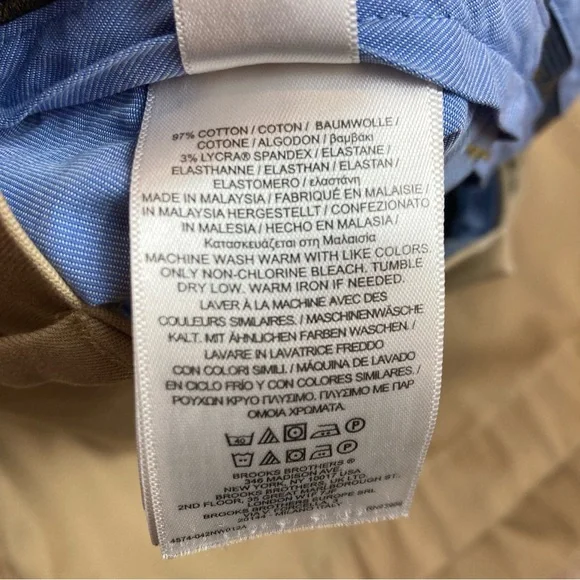 Brooks Brothers Lightweight Advantage Khaki Chino Shorts - 42 Waist - Picture 8 of 8